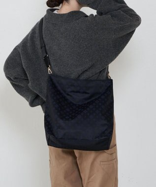 russet ナイロンジャガード2WAYショルダーバッグ(CE-1622) Black/Navy