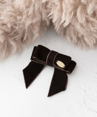 TOCCA 【ブローチ取り外し可】VELVET RIBBON FURTIPPET ティペット ベージュ系