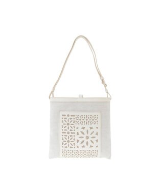 genten タペストリーカットワーク 2wayショルダーバッグ アイボリー