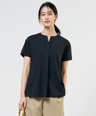 J.PRESS LADIES L プレーティングジャージー チュニック丈 カットソー