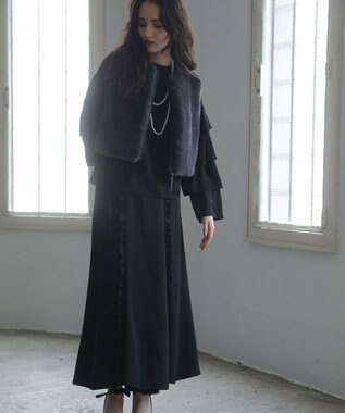 Green Parks ■ＥＳＣＡＲ　フリルスリーブプルオーバー Black