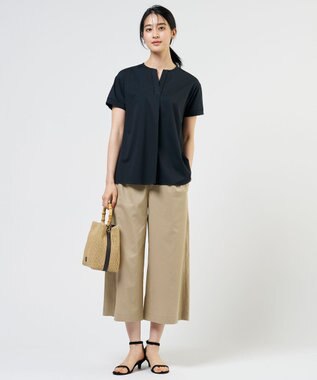 J.PRESS LADIES プレーティングジャージー チュニック丈 カットソー ダークネイビー系