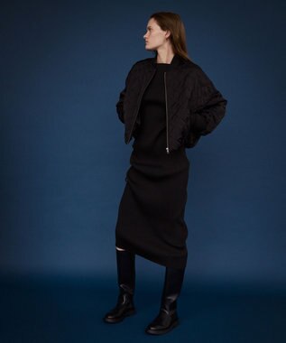 NAVE 【ReNAVE・洗える】スポンディッシュワイドリブワンピース ブラック系