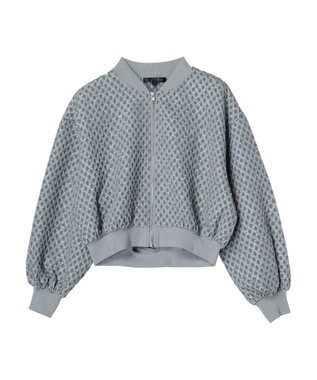 Green Parks ・ＳＵＧＡＲ　ＳＰＯＯＮ　エンボスチェックブルゾン Blue