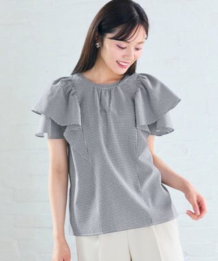 【洗える】袖フリルブラウス