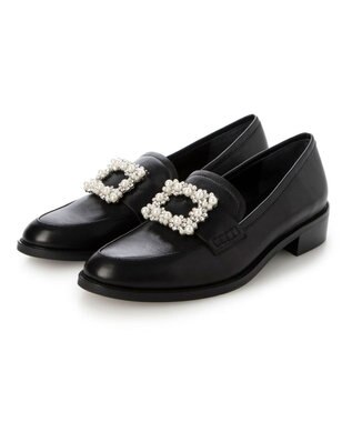 MODE ET JACOMO <carino>ビジューバックルローファー ブラック