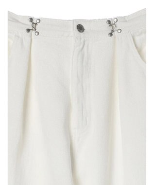 Green Parks ・ＥＬＥＮＣＡＲＥ　ＤＵＥ　ホワイトデニムタックパンツ White