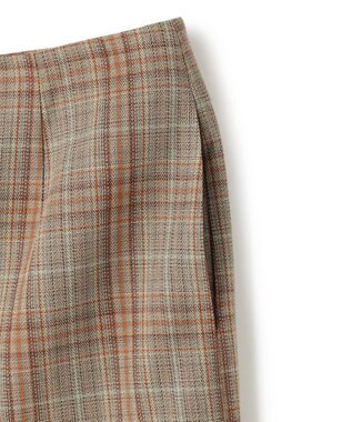 BEIGE， SELMA / チェックウールラッフルスカート Camel × Nude