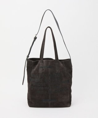 russet ステンシルデザインスエード2WAYトートバッグ(CE-1639) Gray