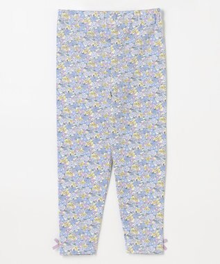ANY KIDS 総柄プリント レギンス サックスブルー×花柄