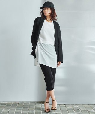 ICB L 【人気のため新色追加・UVケア・洗える】シアージャージーコンビ カットソー オフホワイト系