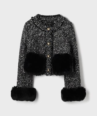 GRACE CONTINENTAL ツイードコンビジャケット ブラック