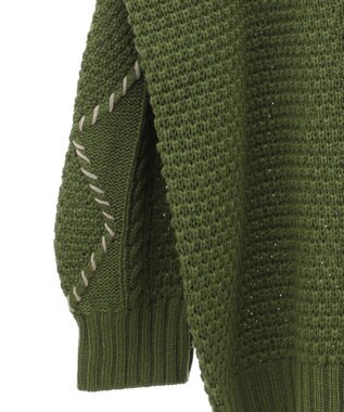 CRAFT STANDARD BOUTIQUE ハンドステッチケーブルニットチュニック Green