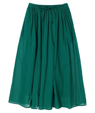 earth music&ecology コットンボイルボリュームスカート Green