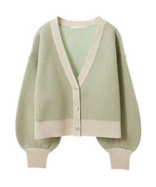 Green Parks ・ＥＬＥＮＣＡＲＥ　ＤＵＥ　ラメＶネックカーディガン Mint