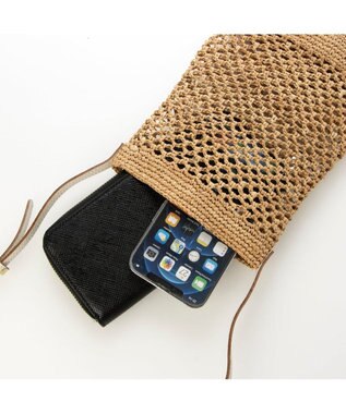 UNBILLION ペルケ perche / マダガスカルラフィア×姫路レザーミニショルダー アイボリー