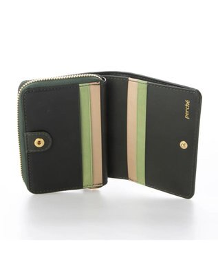 UNBILLION perche ジェムストーンチャームハーフラウンドウォレット グリーン