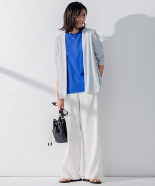 23区 【洗える】ALBINIジャージー バックフレア Tシャツ ブルー系