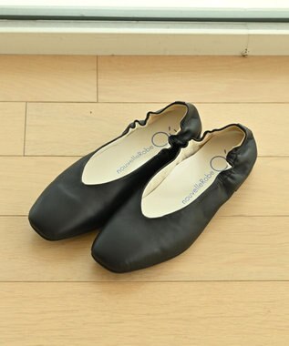 nouvelleRobe Oū 【本革・高反発】Square-plain スクエアトゥ Vカットパンプス ブラック