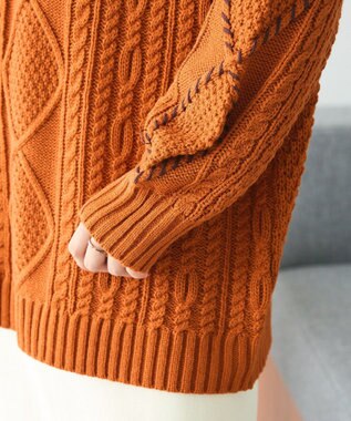 CRAFT STANDARD BOUTIQUE ハンドステッチケーブルニットチュニック Orange