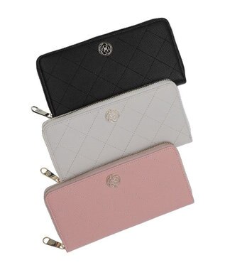 CLATHAS ベール ラウンド長財布 ライトグレー