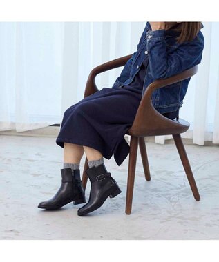 ing <ing>【WEB限定】ベルトデザインミドルブーツ ブラック