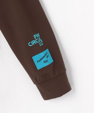 PW CIRCULUS 【裏起毛であたたか】【MEN】WAVY LOGO  裏起毛ロングスリーブモックネックT ゴルフ ダークブラウン系