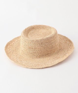 23区 ラフィアデザイン ブリムハット ベージュ系