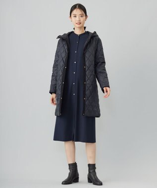 J.PRESS LADIES S 【WEB限定カラーあり・洗える】コンパクトタフタキルティング フーデッド コート ネイビー系