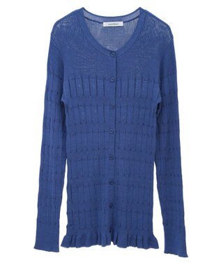 Green Parks プリーツニットカーディガン Blue