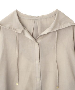 AMERICAN HOLIC シアーフーディーシャツ Gray Beige