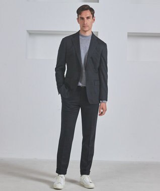 GOTAIRIKU 25年新作【洗える/チクチクしにくい/ピリングしにくい】イタリア糸 ハイゲージ カバーネックニット_WOOL100％ ライトグレー系