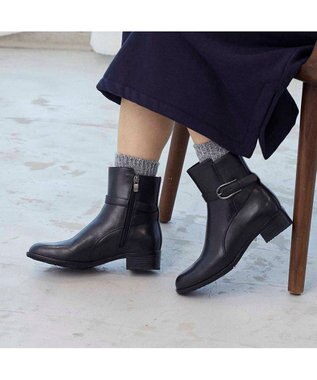 ing <ing>【WEB限定】ベルトデザインミドルブーツ ブラック