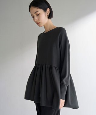 UNFILO マイビューティニット ペプラム チャコール