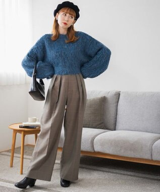 WEGO ブラッシュニットショートプルオーバー ブルーその他