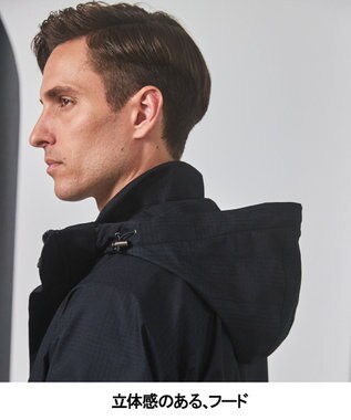 GOTAIRIKU 【仕事で着用可】ラスタードビー フーデッドブルゾン_地柄(24/25年モデル) ネイビー×チェック地柄(24年新色)