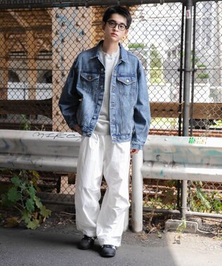 WEGO 【ユニセックス着用ITEM】BIGデニムジャケット デニム淡加工色
