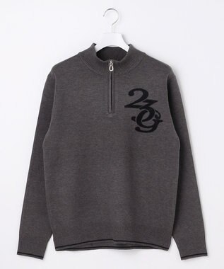 23区GOLF 【MEN】ロゴグラフィックもちもちニット グレー系