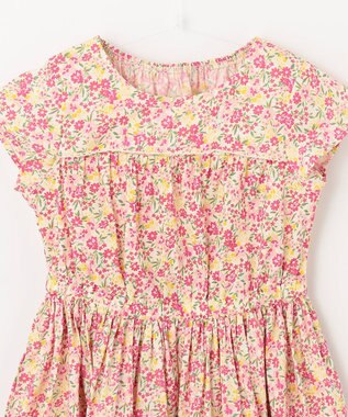 組曲 KIDS 【110-140㎝】リンドウプリント ワンピース ローズ系5