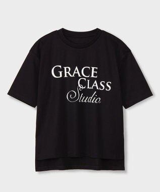 GRACE CONTINENTAL レタードシルケットTシャツ ブラック
