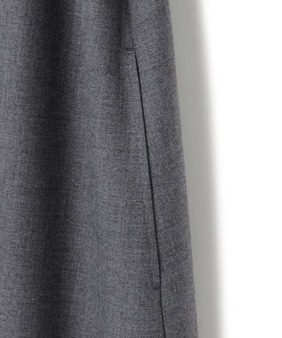 23区 【洗える】ウールストレッチツイル シャツワンピース ライトグレー