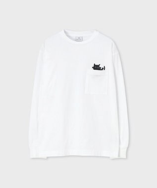 Paul Smith キャット プリント 長袖Tシャツ ホワイト
