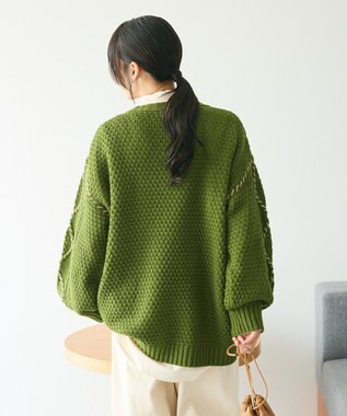 CRAFT STANDARD BOUTIQUE ハンドステッチケーブルニットチュニック Green