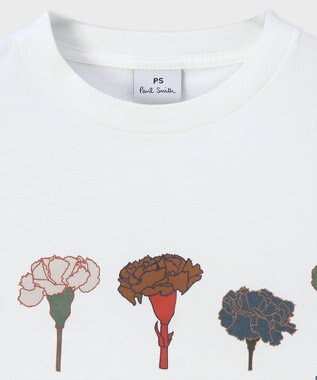 Paul Smith ペインティングフラワー 半袖Tシャツ オフホワイト