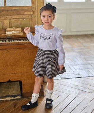 ANY KIDS 【WEB限定】7days プリント 長袖Tシャツ サックスブルー×音符