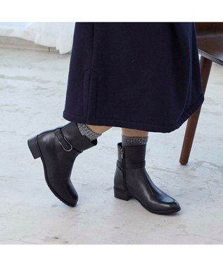 ing <ing>【WEB限定】ベルトデザインミドルブーツ ブラック