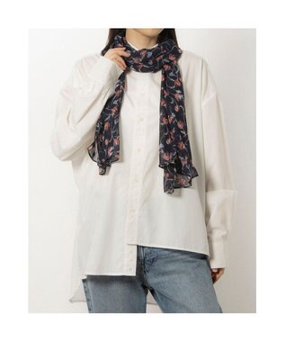 UNBILLION カシュネ cache nez / 花柄シフォンスカーフ ネイビー