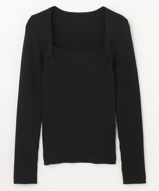 GRACE CONTINENTAL スクエアネックリブトップ