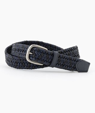JOSEPH ABBOUD 【イタリア素材・ストレッチ・日本製】バイカラーストレッチレザー ベルト