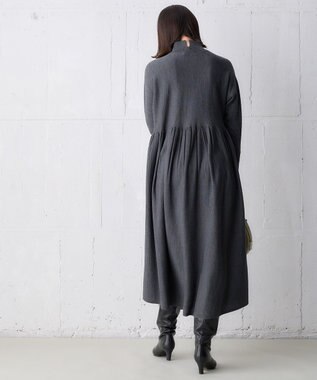 UNFILO ハイネックギャザーワンピース チャコール
